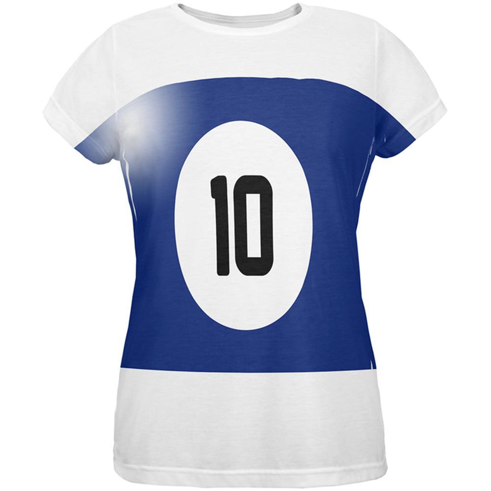 Halloween Billiard Pool Ball Ten Costume Womens T Shirt