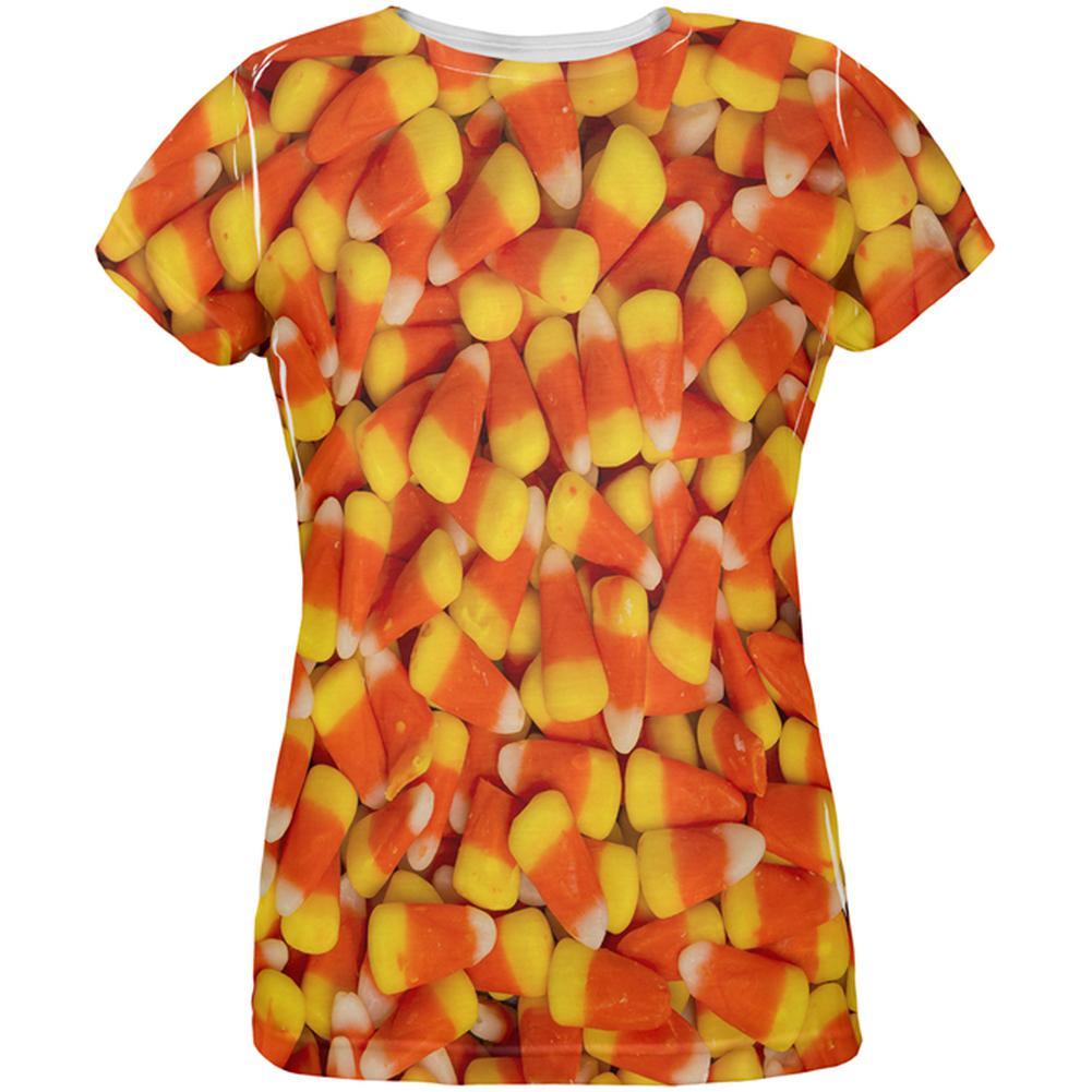 Halloween Candy Corn All Over Womens T Shirt