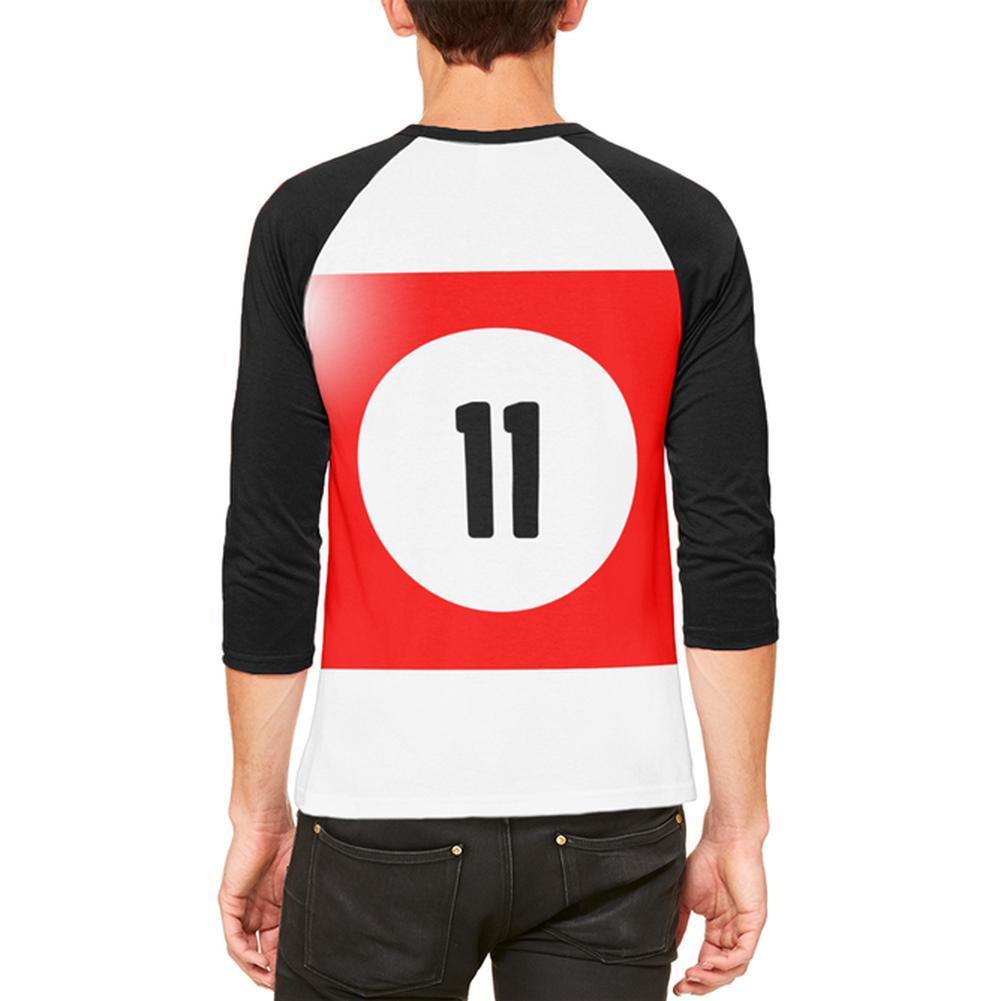 Halloween Billiard Pool Ball Eleven Costume All Over Mens Raglan T Shirt