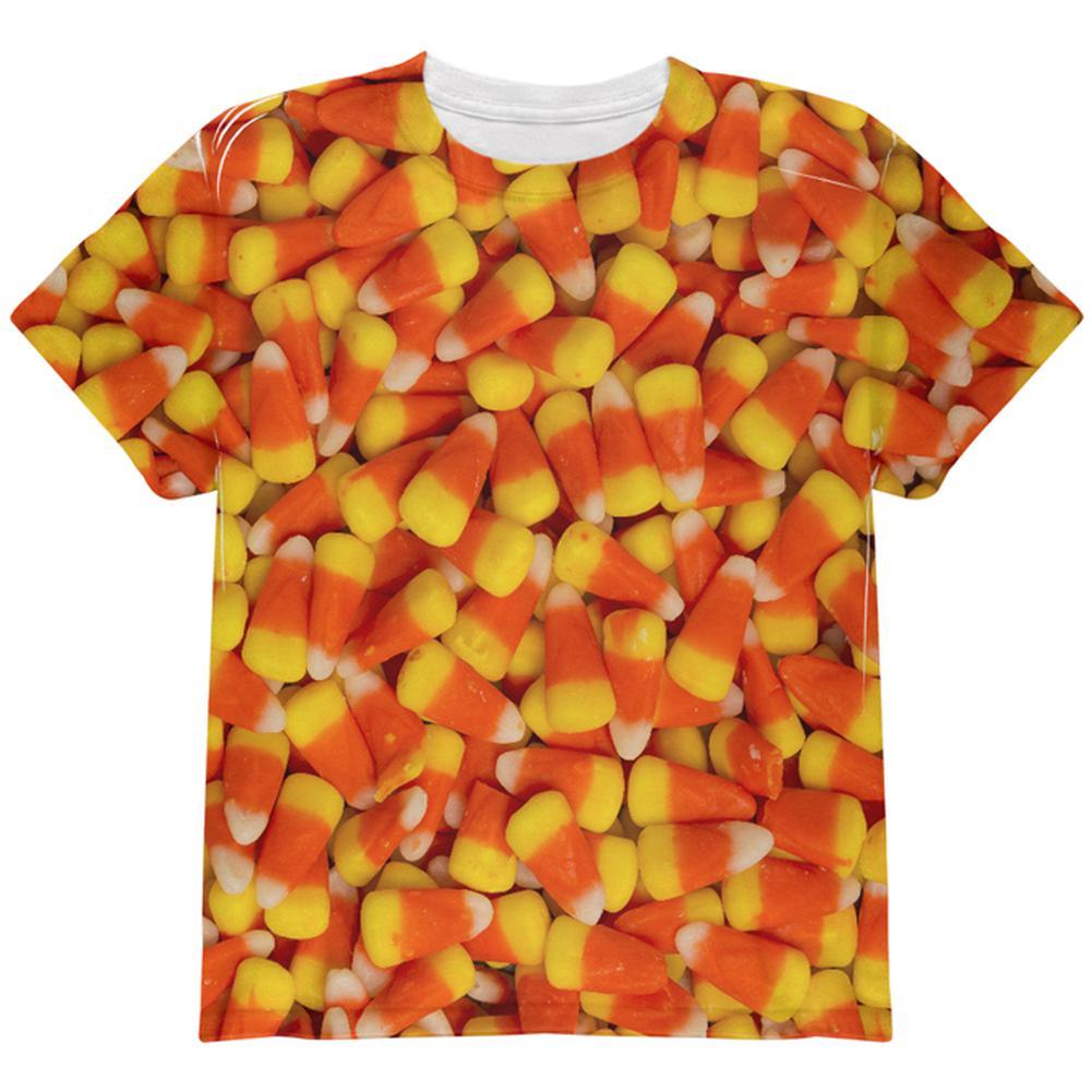 Halloween Candy Corn All Over Youth T Shirt