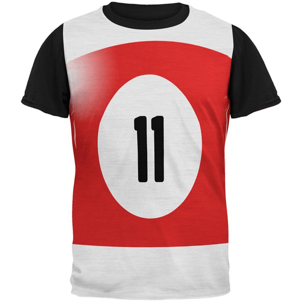 Halloween Billiard Pool Ball Eleven Costume Mens Black Back T Shirt