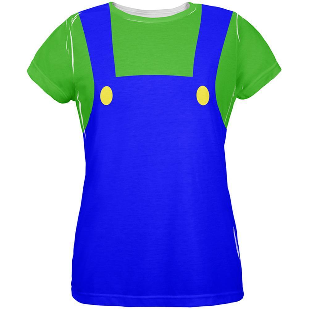 Halloween Italian Green Plumber Costume All Over Womens T Shirt