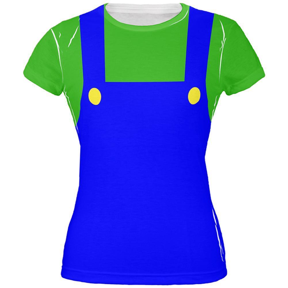 Halloween Italian Green Plumber Costume All Over Juniors T Shirt