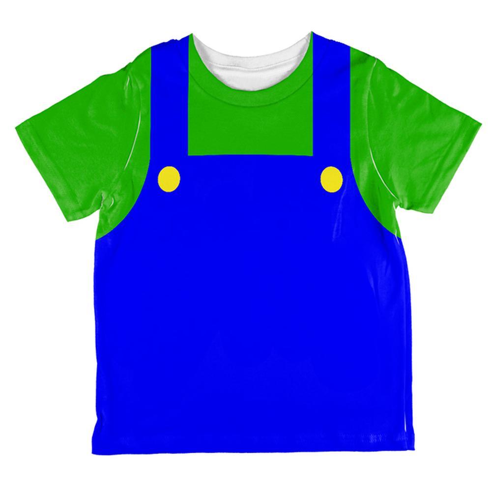 Halloween Italian Green Plumber Costume All Over Toddler T Shirt