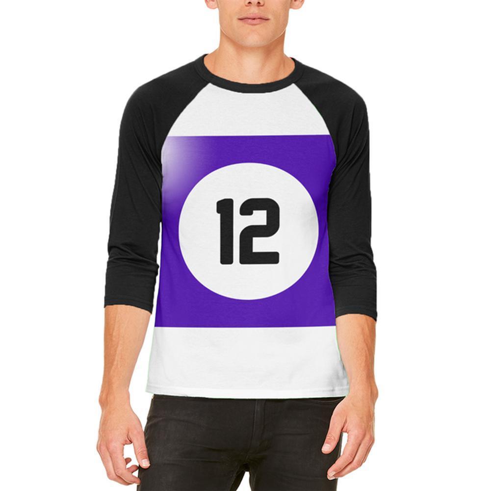 Halloween Billiard Pool Ball Twelve Costume All Over Mens Raglan T Shirt