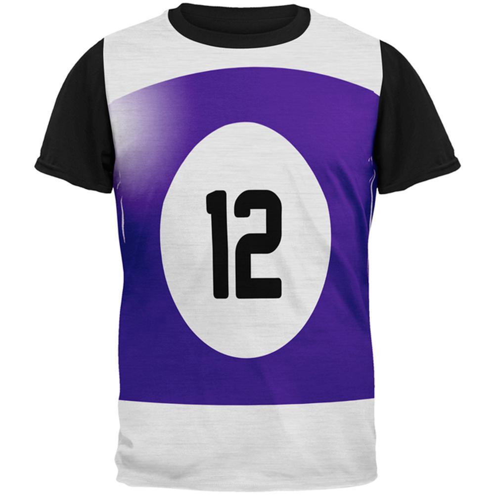 Halloween Billiard Pool Ball Twelve Costume Mens Black Back T Shirt