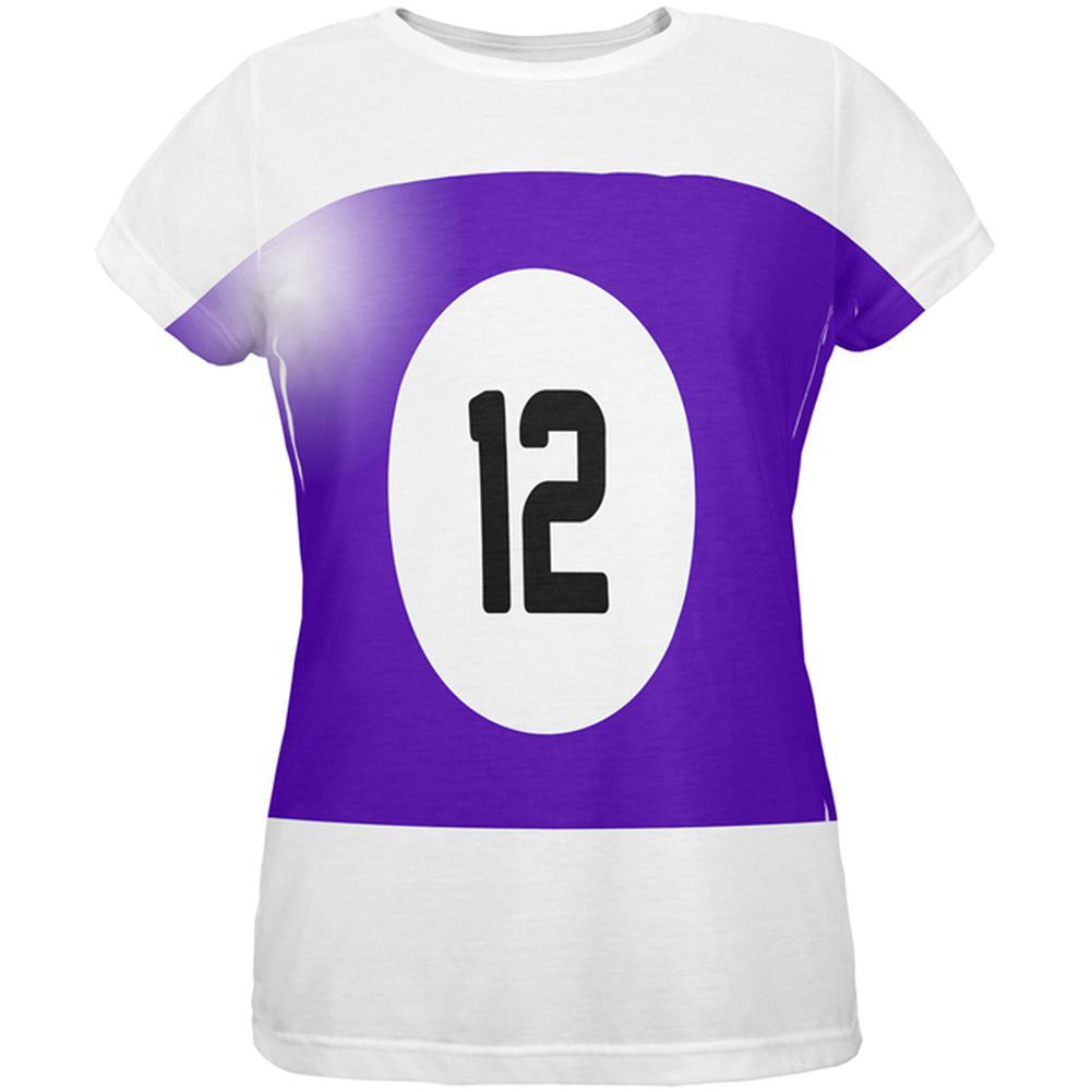 Halloween Billiard Pool Ball Twelve Costume Womens T Shirt