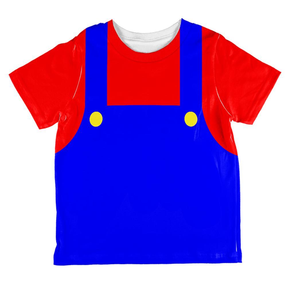 Halloween Italian Red Plumber Costume All Over Toddler T Shirt