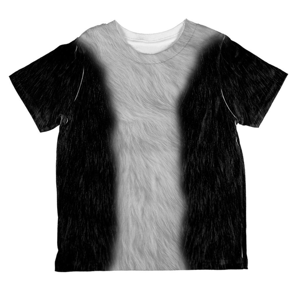Halloween Tuxedo Black And White Cat Costume All Over Toddler T Shirt