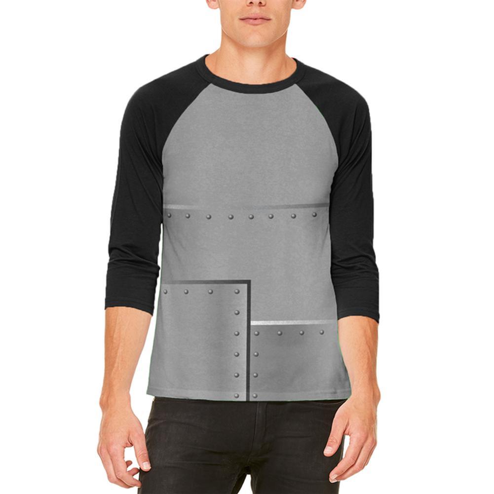 Halloween Robot Rivets Costume Steel Mens Raglan T Shirt