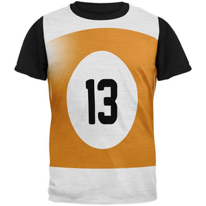 Halloween Billiard Pool Ball Thirteen Costume Mens Black Back T Shirt