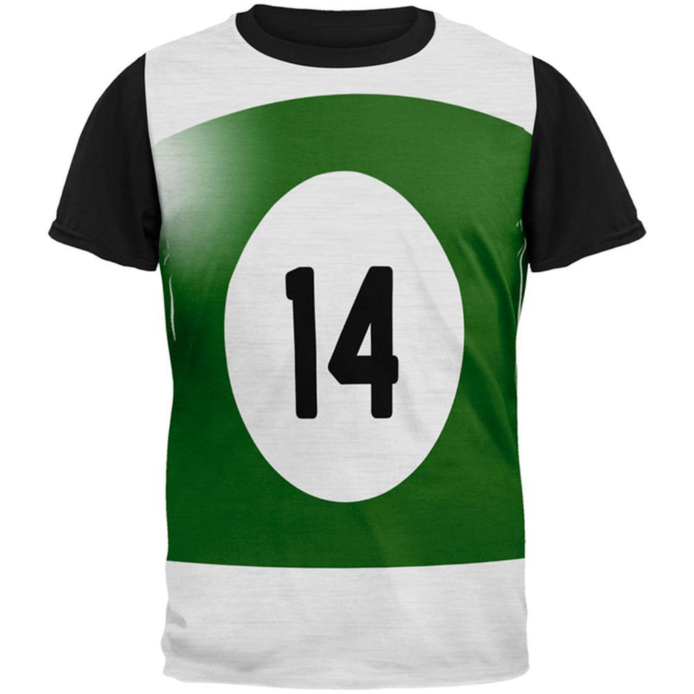 Halloween Billiard Pool Ball Fourteen Costume Mens Black Back T Shirt
