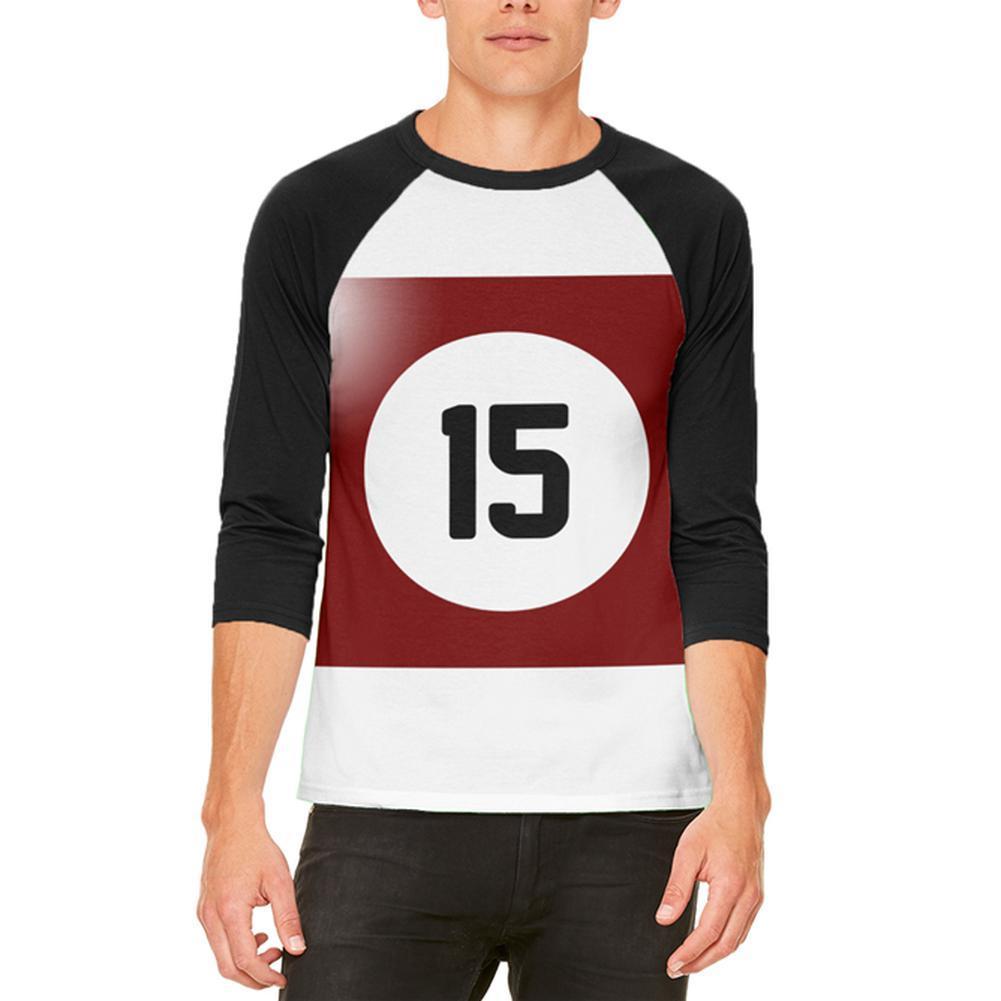 Halloween Billiard Pool Ball Fifteen Costume Mens Raglan T Shirt