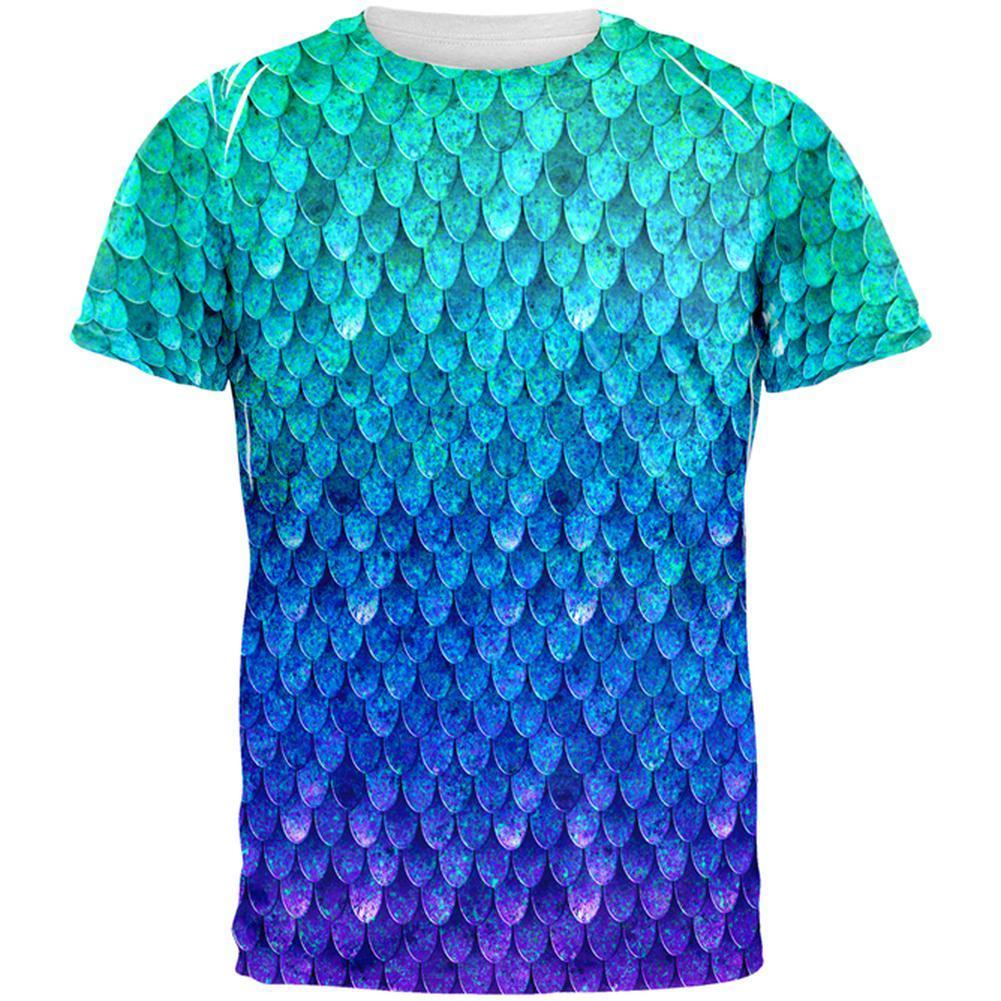 Halloween Mermaid Scales Costume All Over Mens T Shirt
