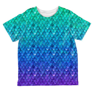 Halloween Mermaid Scales Costume All Over Toddler T Shirt