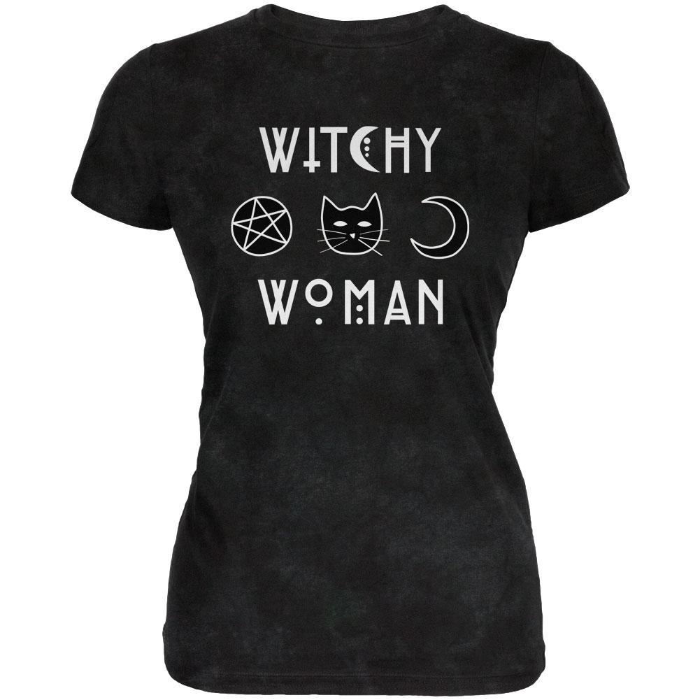 Witchy Woman Cat Star Moon Juniors Premium Soft T Shirt