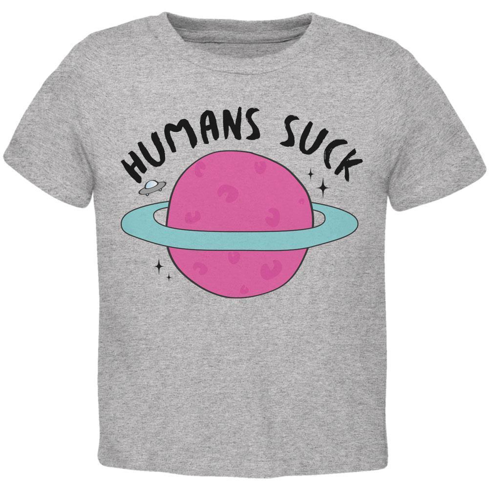 Halloween Humans Suck Black Text Toddler T Shirt