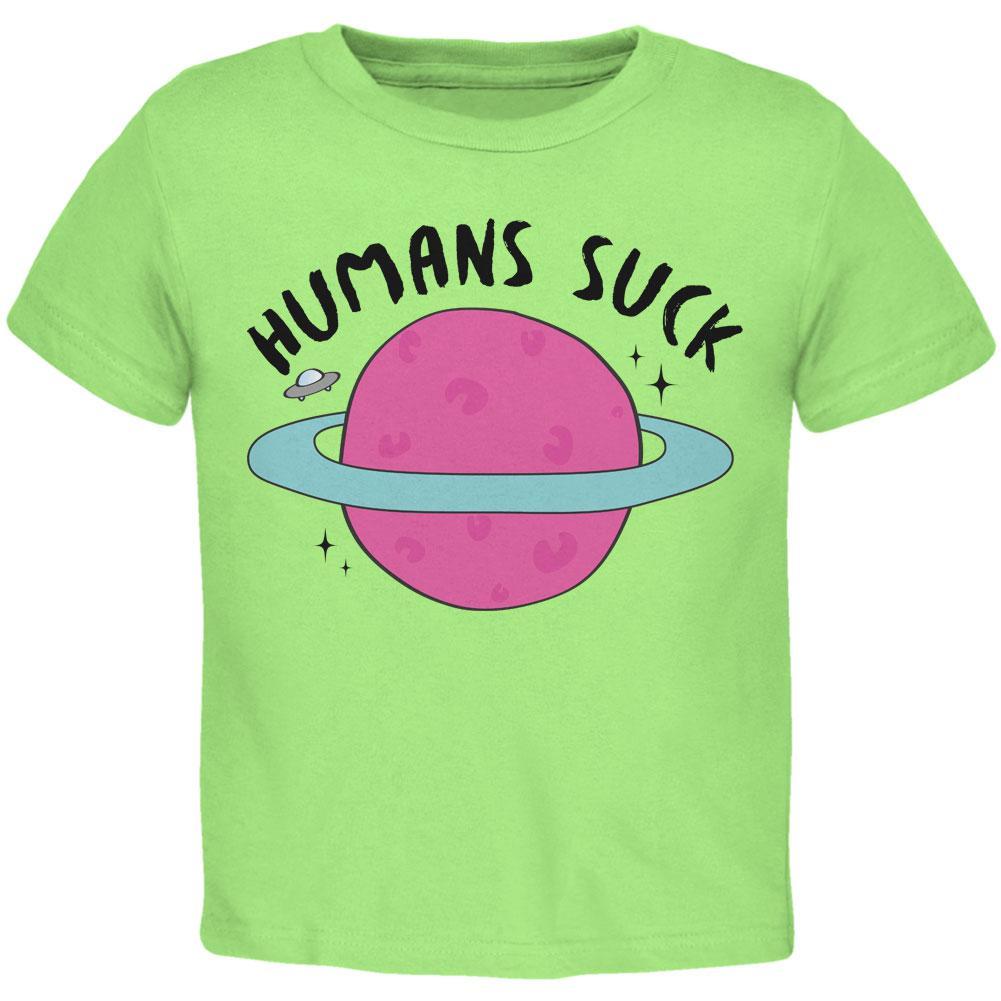 Halloween Humans Suck Black Text Toddler T Shirt