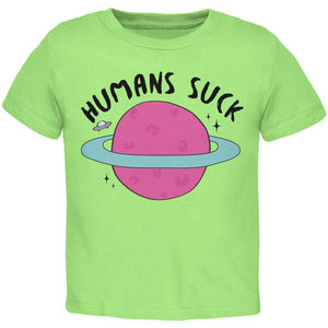 Halloween Humans Suck Black Text Toddler T Shirt