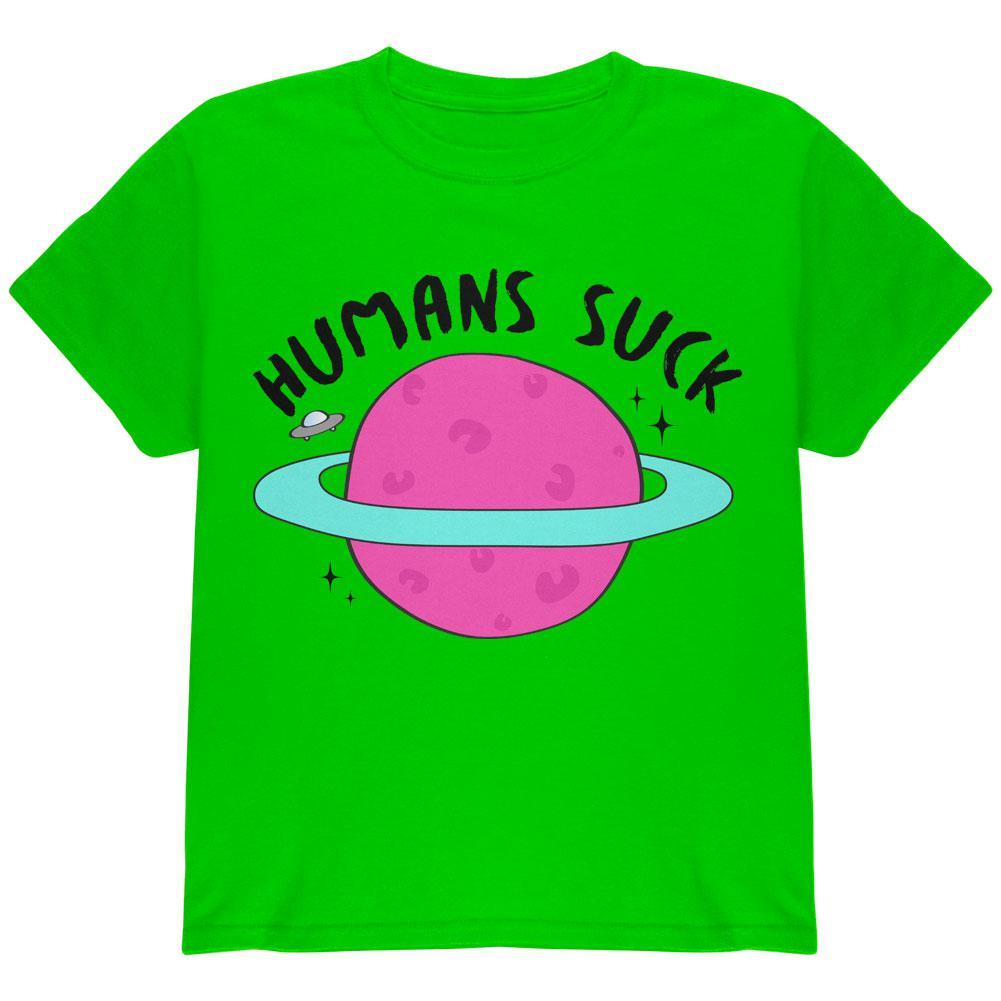 Halloween Humans Suck Black Text Youth T Shirt
