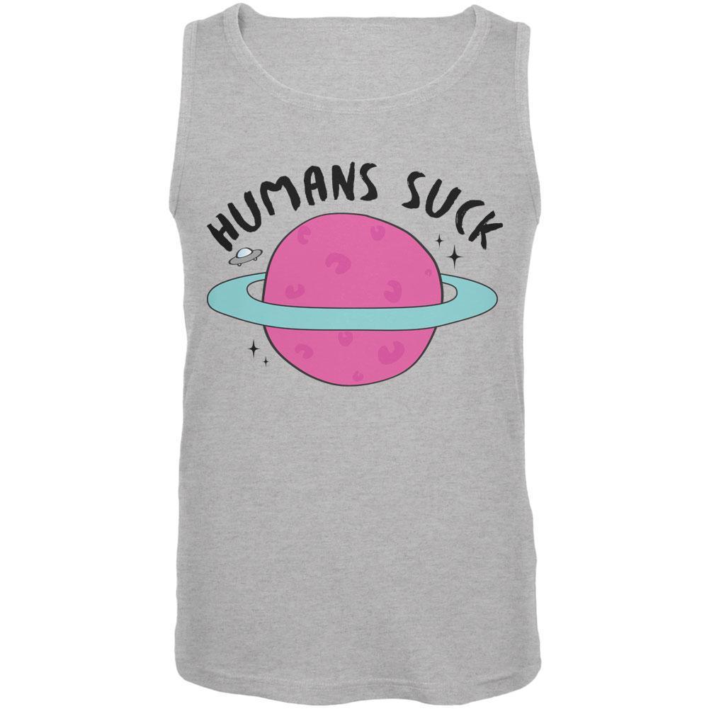 Halloween Humans Suck Black Text Mens Tank Top