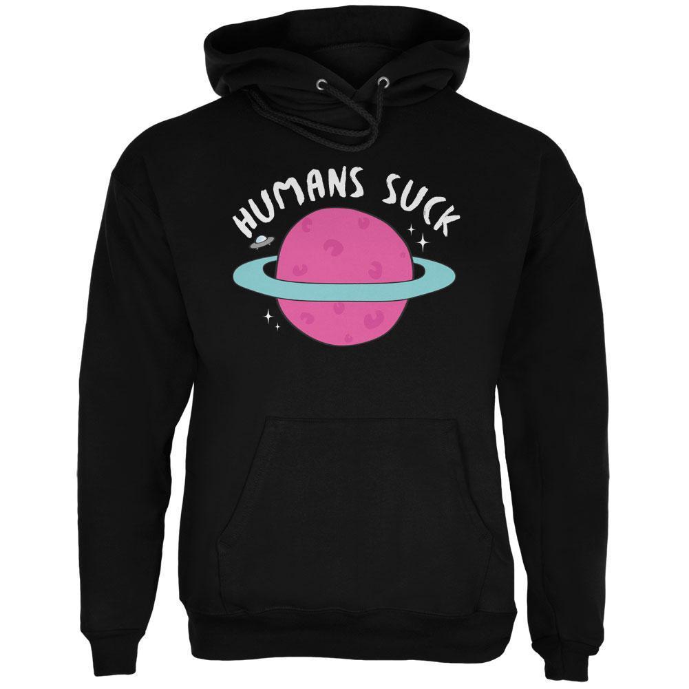Halloween Humans Suck White Text Mens Hoodie