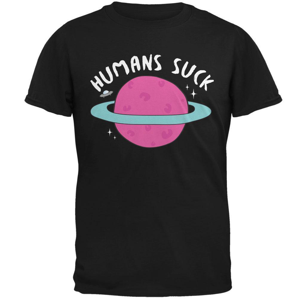Halloween Humans Suck White Text Mens T Shirt