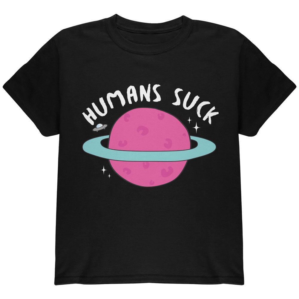 Halloween Humans Suck White Text Youth T Shirt