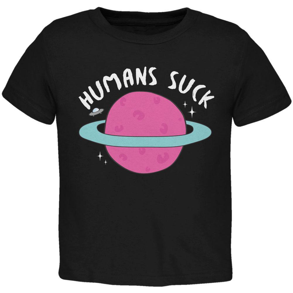 Halloween Humans Suck White Text Toddler T Shirt