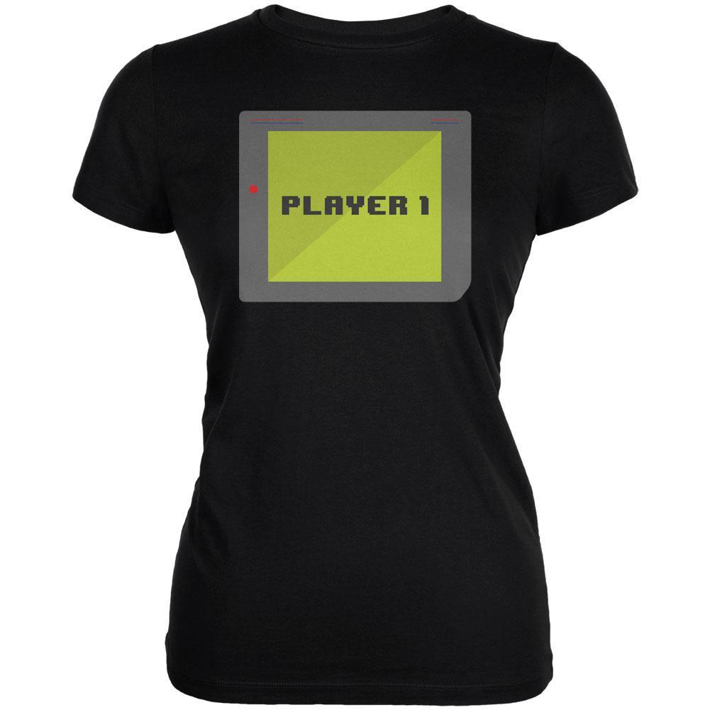 Halloween Old School Gamer Player 1 Juniors Soft T Shirt
