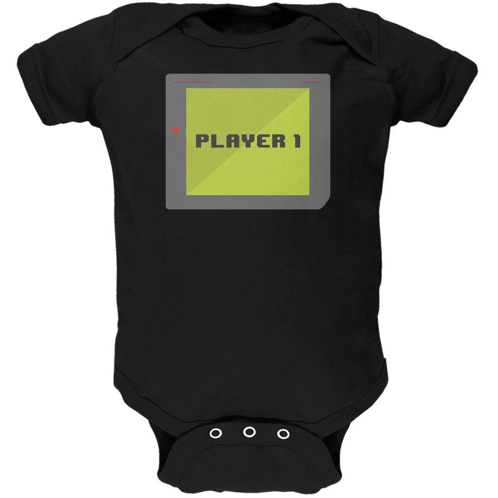 Halloween Old School Gamer Player 1 Soft Baby One Piece