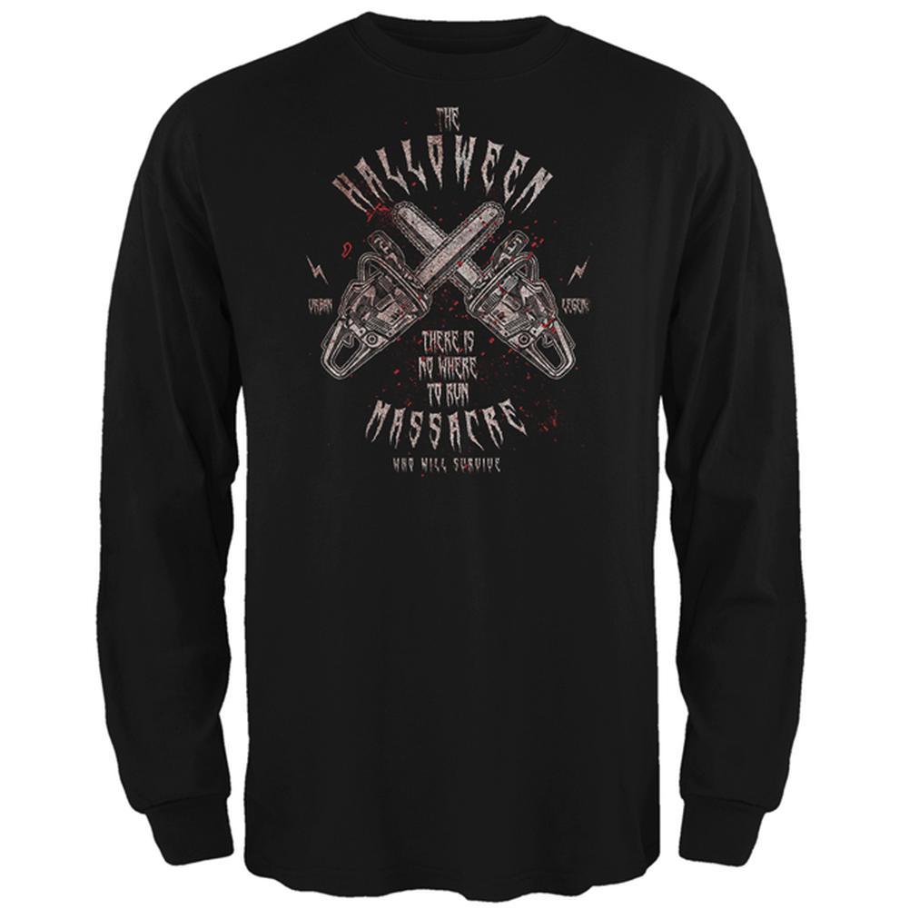 Halloween Chainsaw Massacre Bloody Horror Mens Long Sleeve T Shirt