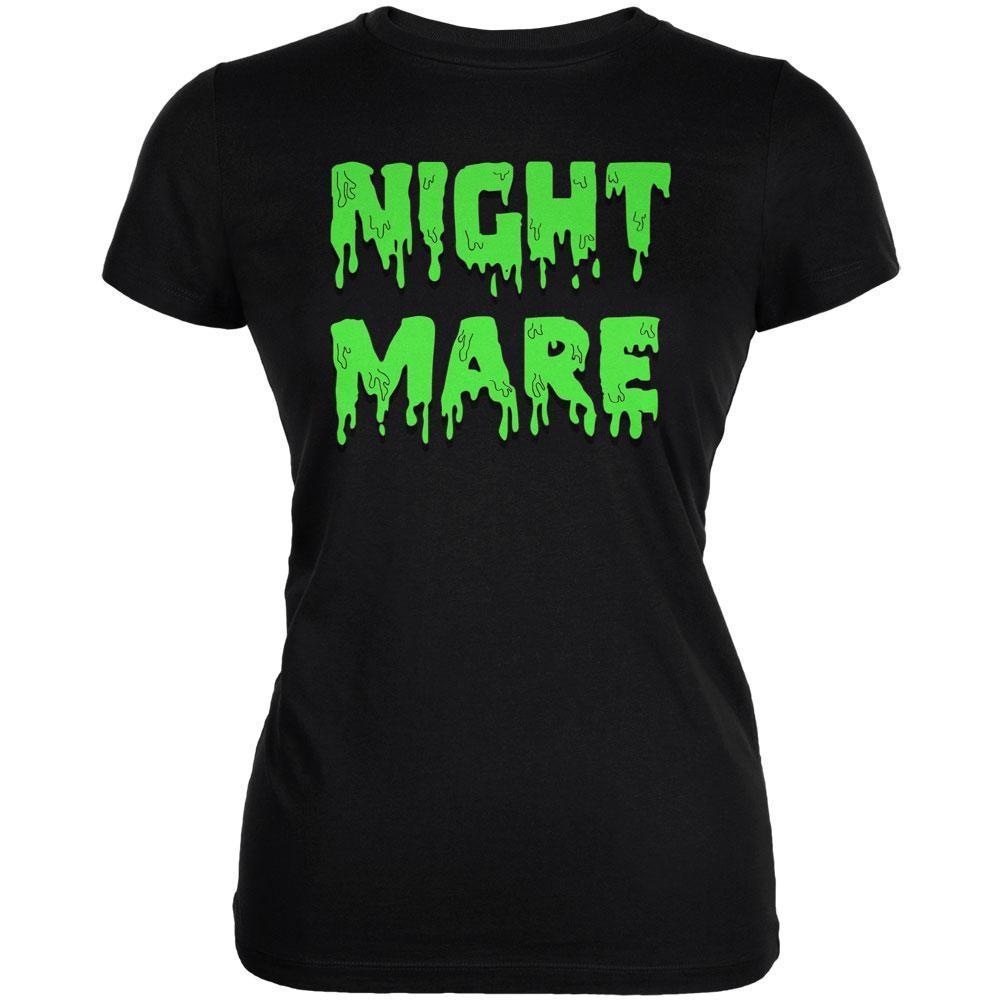 Halloween Nightmare Horror Slime Dripping Text Juniors Soft T Shirt