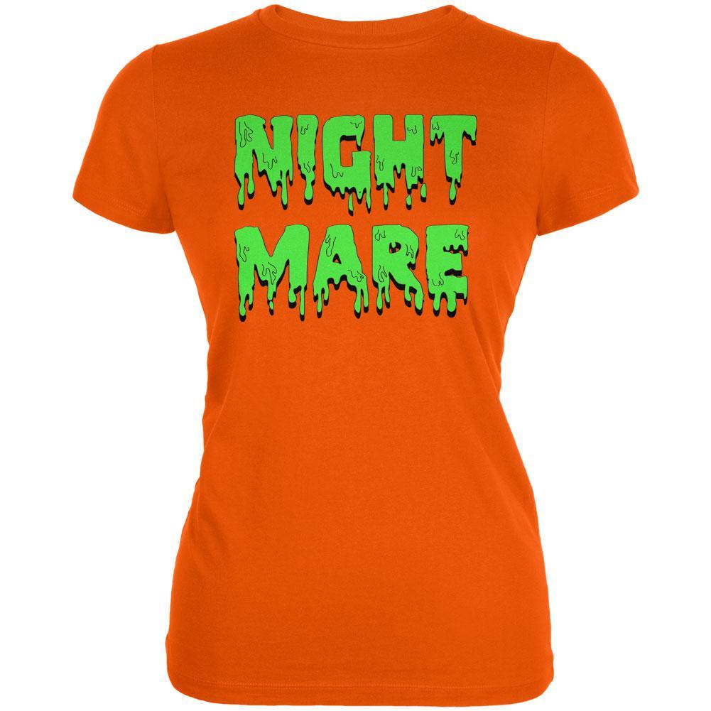 Halloween Nightmare Horror Slime Dripping Text Juniors Soft T Shirt