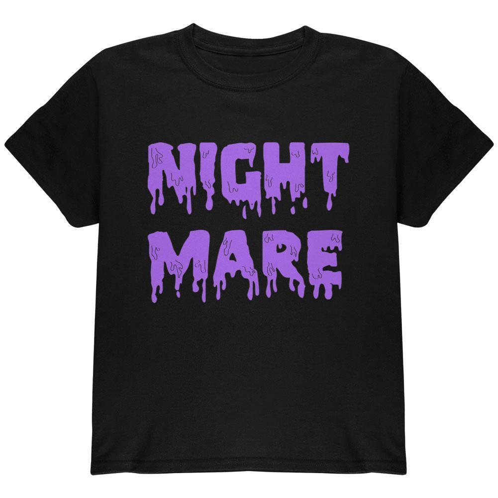 Halloween Nightmare Horror Purple Dripping Text Youth T Shirt