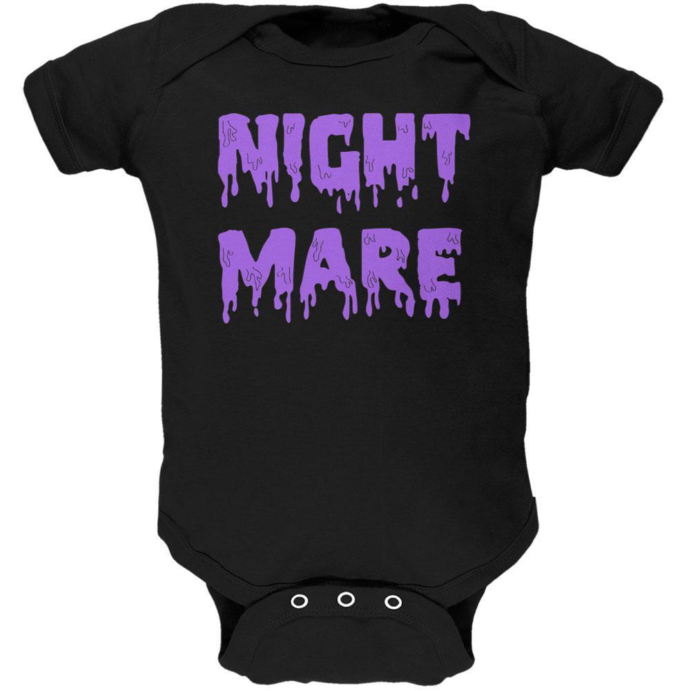 Halloween Nightmare Horror Purple Dripping Text Soft Baby One Piece
