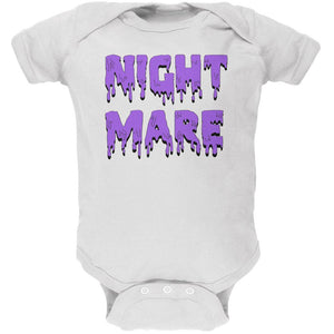 Halloween Nightmare Horror Purple Dripping Text Soft Baby One Piece