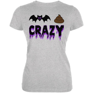 Halloween Bat Poop Crazy  Juniors Soft T Shirt