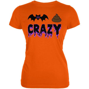 Halloween Bat Poop Crazy  Juniors Soft T Shirt