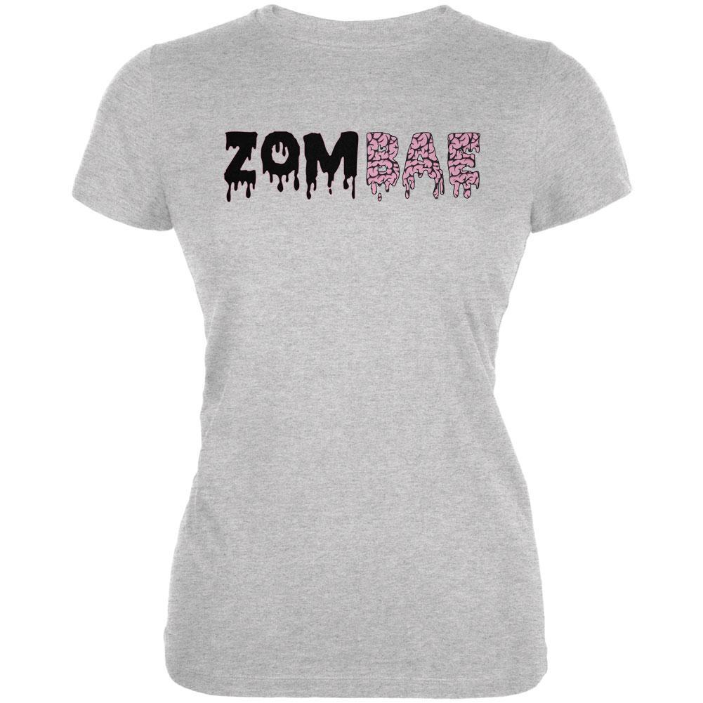 Halloween Zombae Zombie Brain  Juniors Soft T Shirt