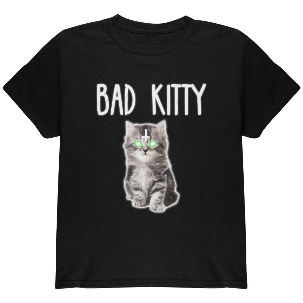 Halloween Bad Kitty Cat Ghost Youth T Shirt