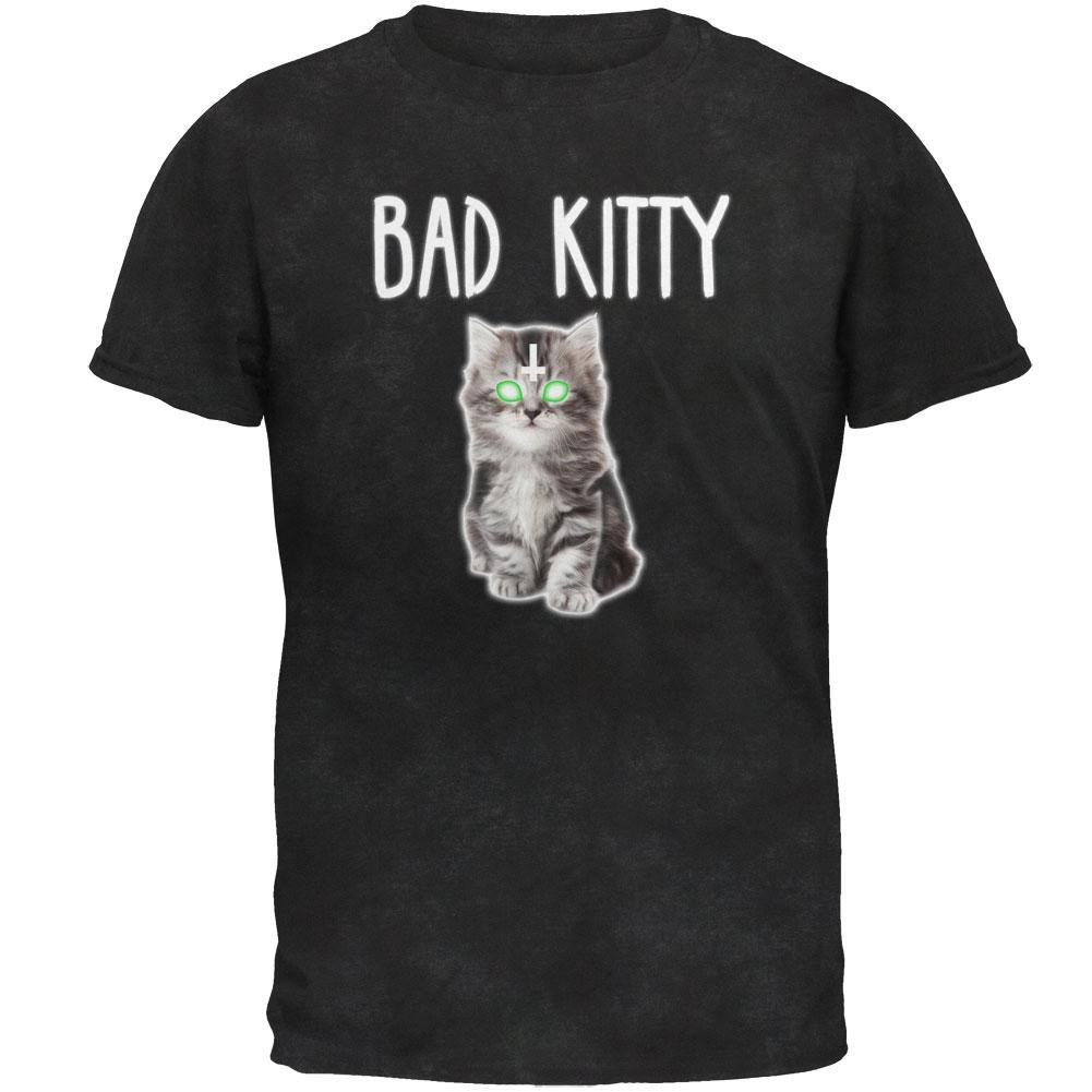 Halloween Bad Kitty Cat Mens Soft T Shirt
