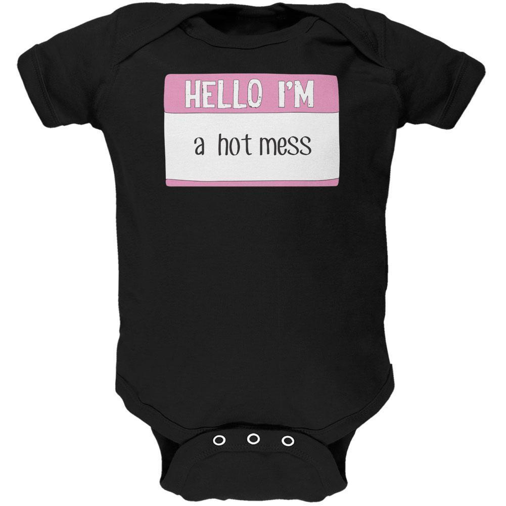 Halloween Hello I'm a Hot Mess Soft Baby One Piece