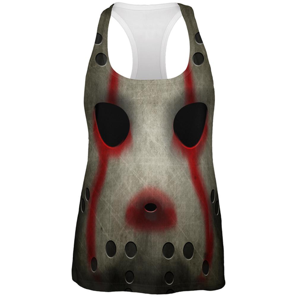 Halloween Horror Movie Hockey Mask Costume All Over Womens Work Out Tank Top