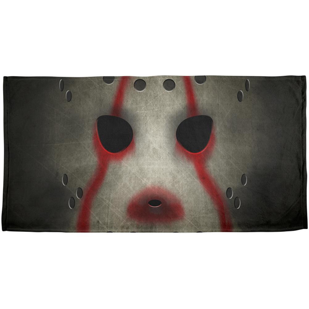 Halloween Horror Movie Hockey Mask All Over Beach Towel