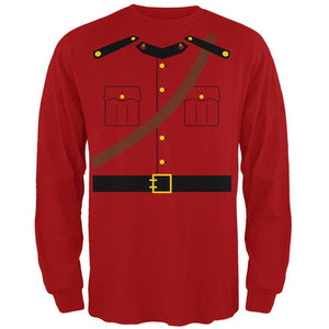 Halloween Canadian Mountie Police Costume Mens Long Sleeve T Shirt