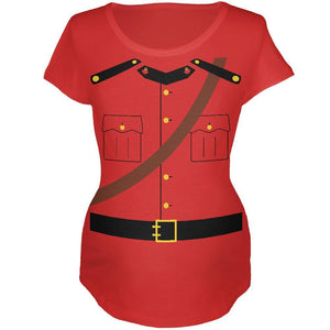 Halloween Canadian Mountie Police Costume Maternity Soft T Shirt