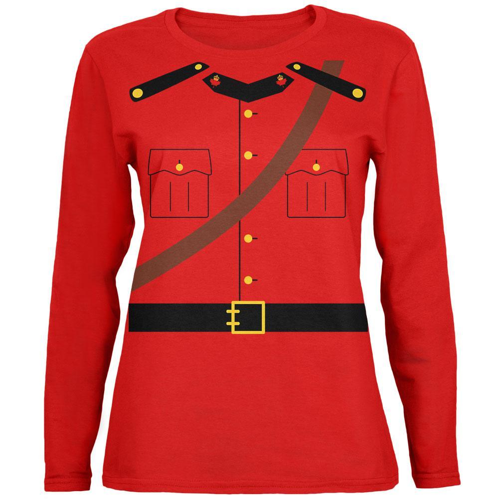 Halloween Canadian Mountie Police Costume Womens Long Sleeve T Shirt