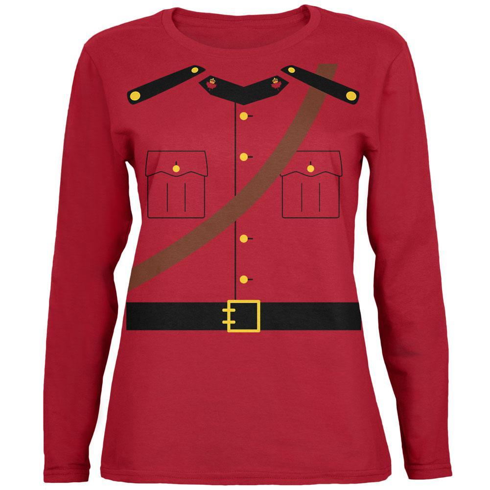 Halloween Canadian Mountie Police Costume Womens Long Sleeve T Shirt