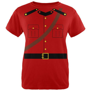 Halloween Canadian Mountie Police Costume Womens T Shirt
